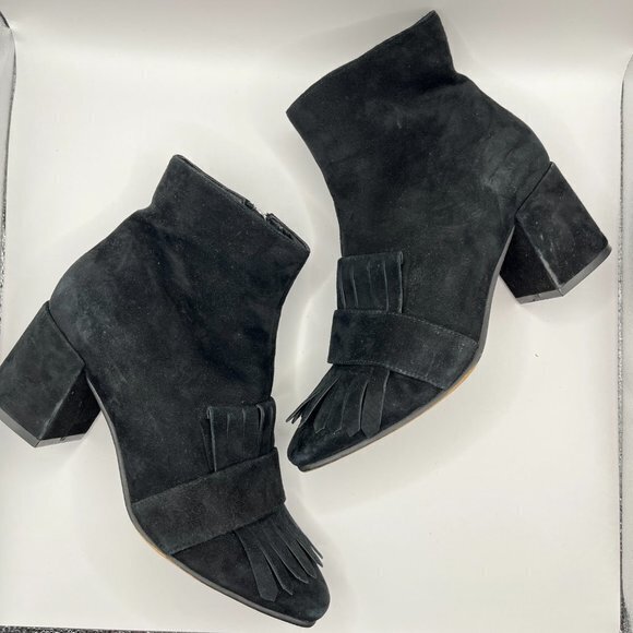 Steven by Steve Madden Women's Shooter Kiltie Booties- Black Suede Size 7M Boots - Picture 5 of 7